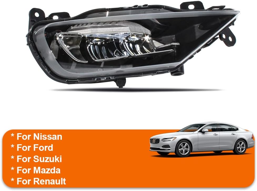 LED Type Fog Light For 2018 2019 2020 2021 2022 Volvo S90, For 2016 2017 2018 2019 Volvo XC60, with bulbs, 31395866 (Right Passenger Side)
