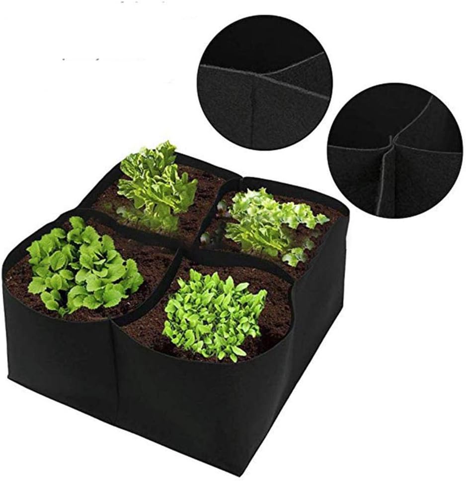 TopHomer Fabric Raised Garden Bed, 4 Divided Grids Raised Vegetable Planter Bed, Square Garden Growing Bags - Image 5