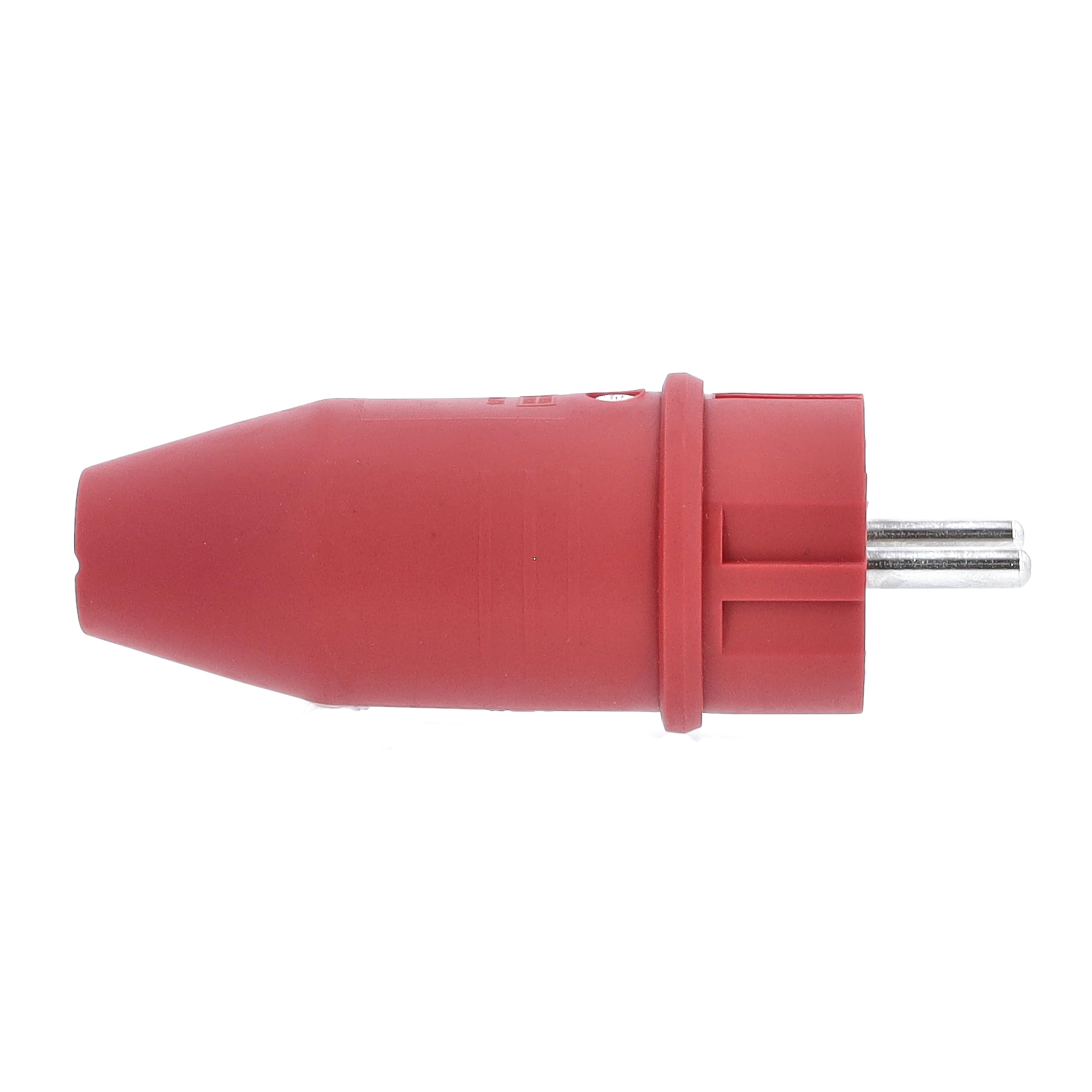 as - Schwabe Enchufe de contacto de protección, rojo, para cables de hasta máx. 2,5 mm², enchufe de goma apto para exteriores, 230 V/16 A, IP44, 62290