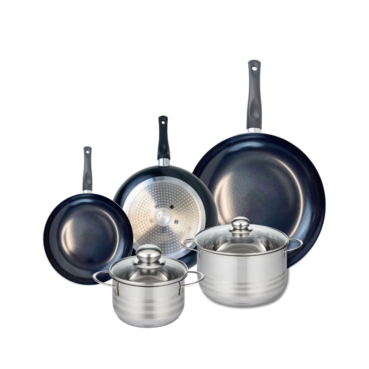 Elo Batterie cuisine 3 poêles 20/24/32 cm et 2 faitouts 16/20 cm
