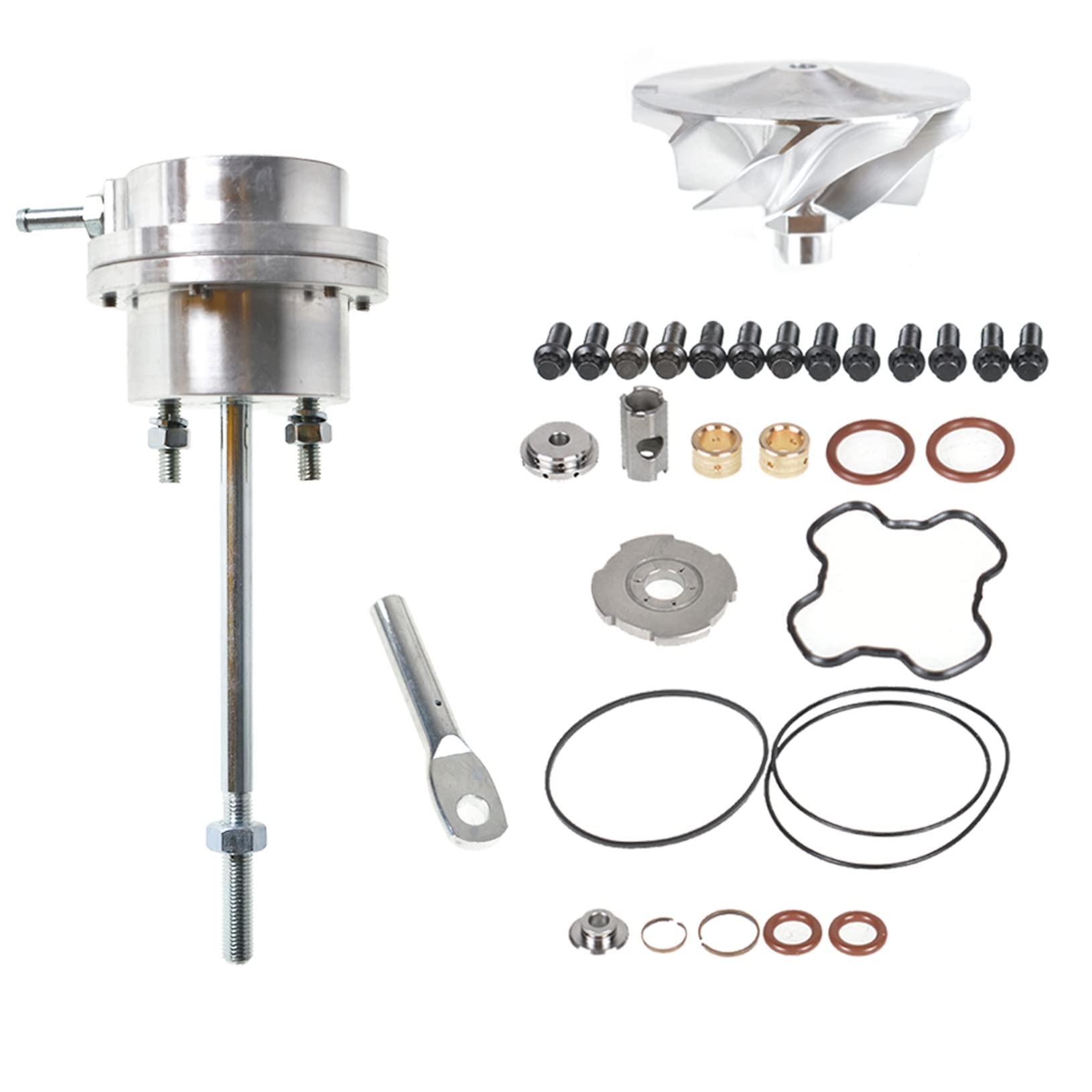 LABLT Actuator 7+7 Turbo Compressor Wheel Kit Replacement for Ford 7.3L GTP38 Billet 33PSI