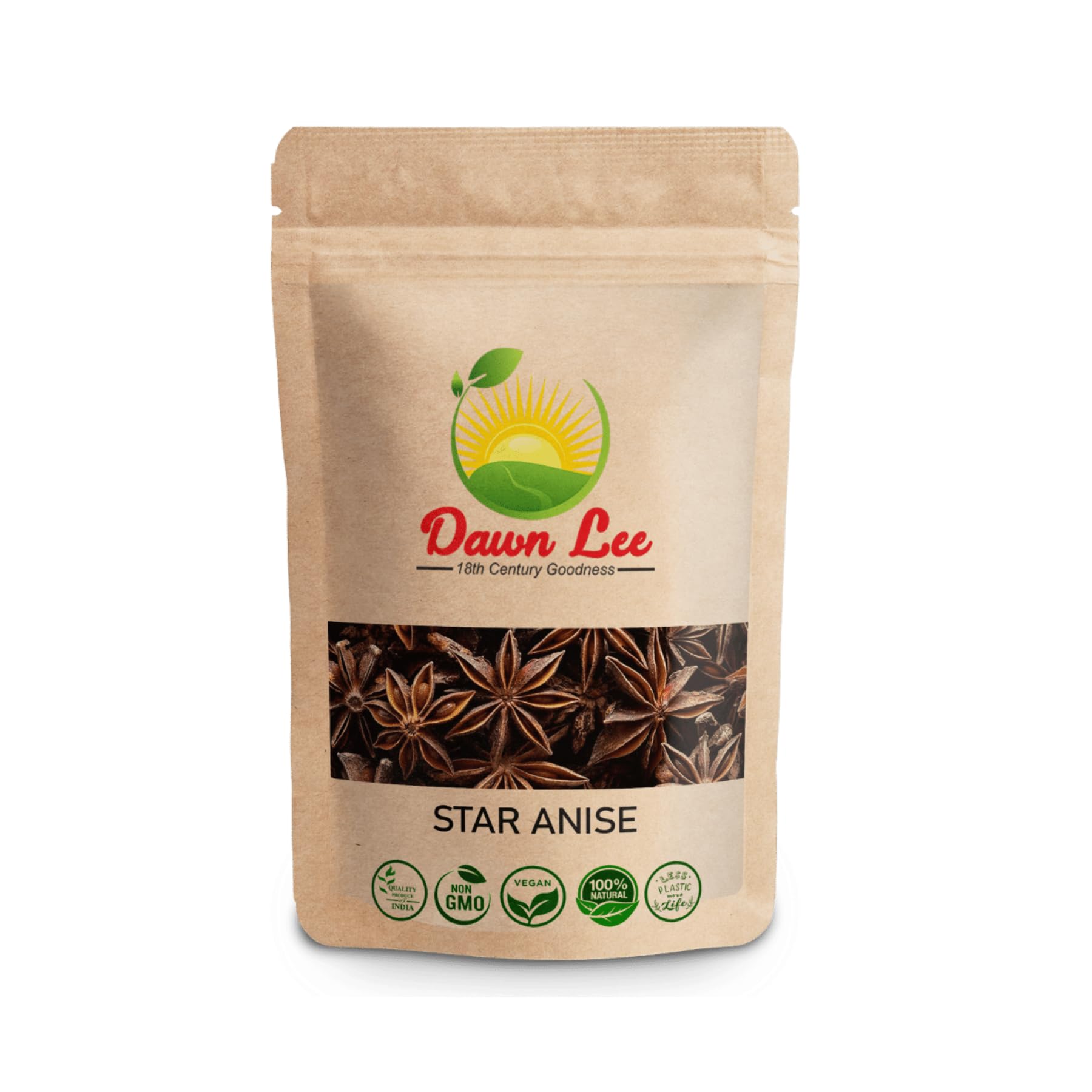 Dawn Lee Vietnamese Star Anise 200 Gram - Whole Chakri Phool- Badhiyan Phool- Spice Aromatic & Natural Powerful Bioactive Compounds- Star Anise Spices Whole- Illicium verum- Chakra -Eases Menstrual Cramps