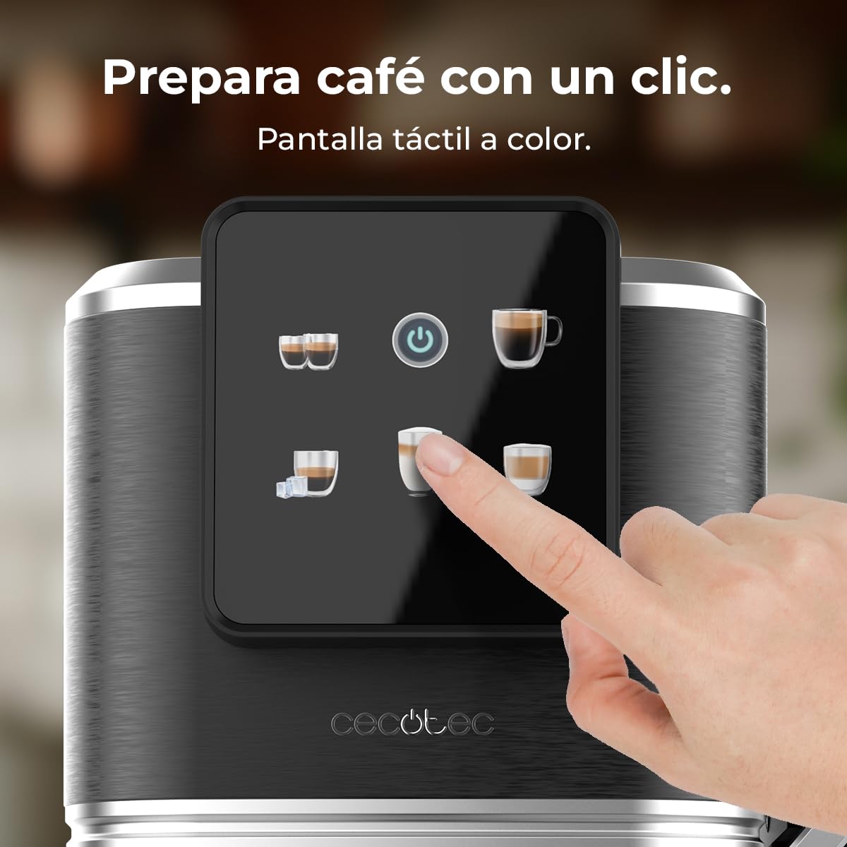 Cecotec Ekspresy do kawy Cafelizzia ColdBrew Latte Półautomatyczne ekspresy do kawy 1350 W, 20 barów, ColdBrew, kolorowy ekran dotykowy, zbiornik na wodę 1,2 l i 1000 ml mleka, podgrzewacze, podwójne