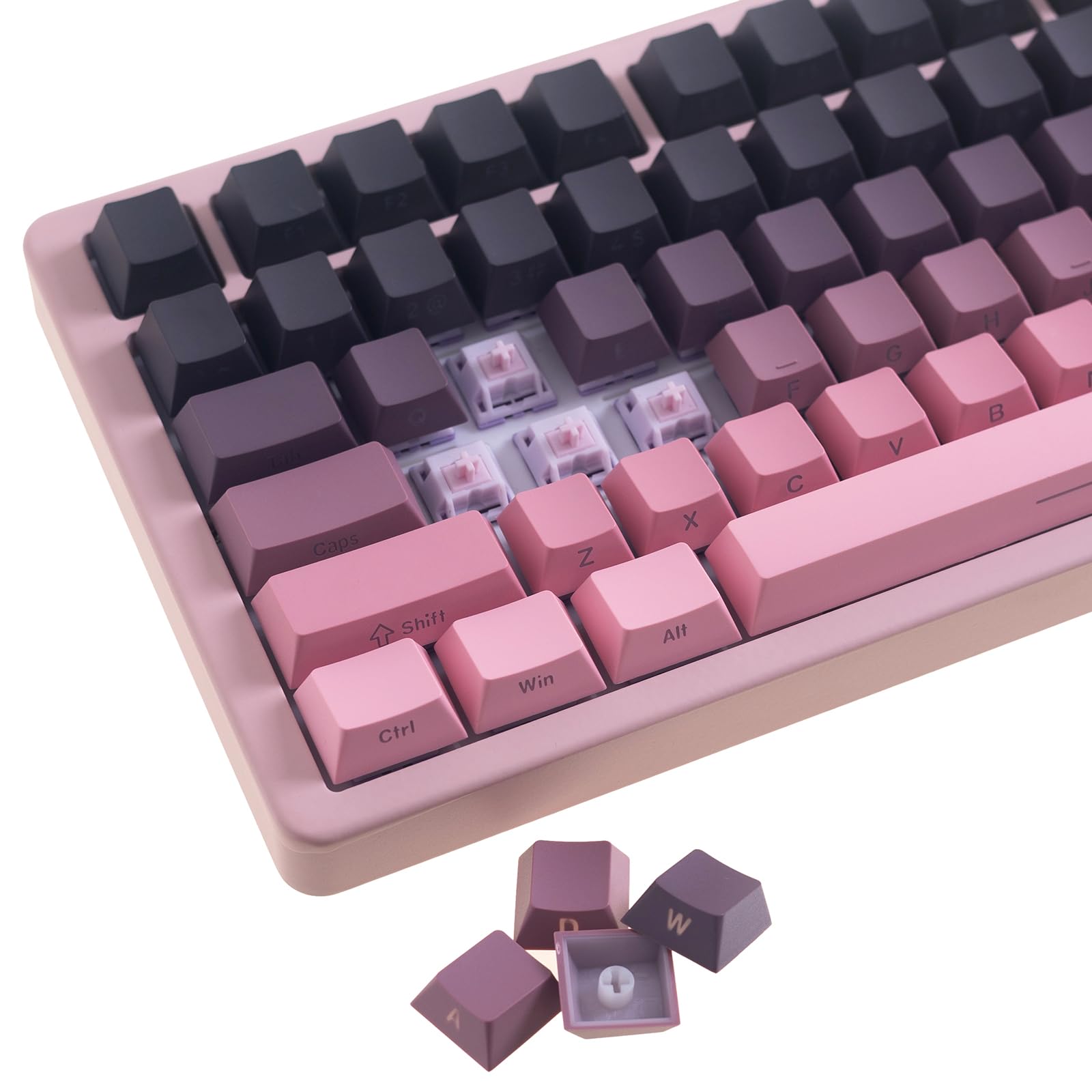 Teclas GAMAKAY PBT Verde/Branco - 132 Peças Para Teclado Mecânico