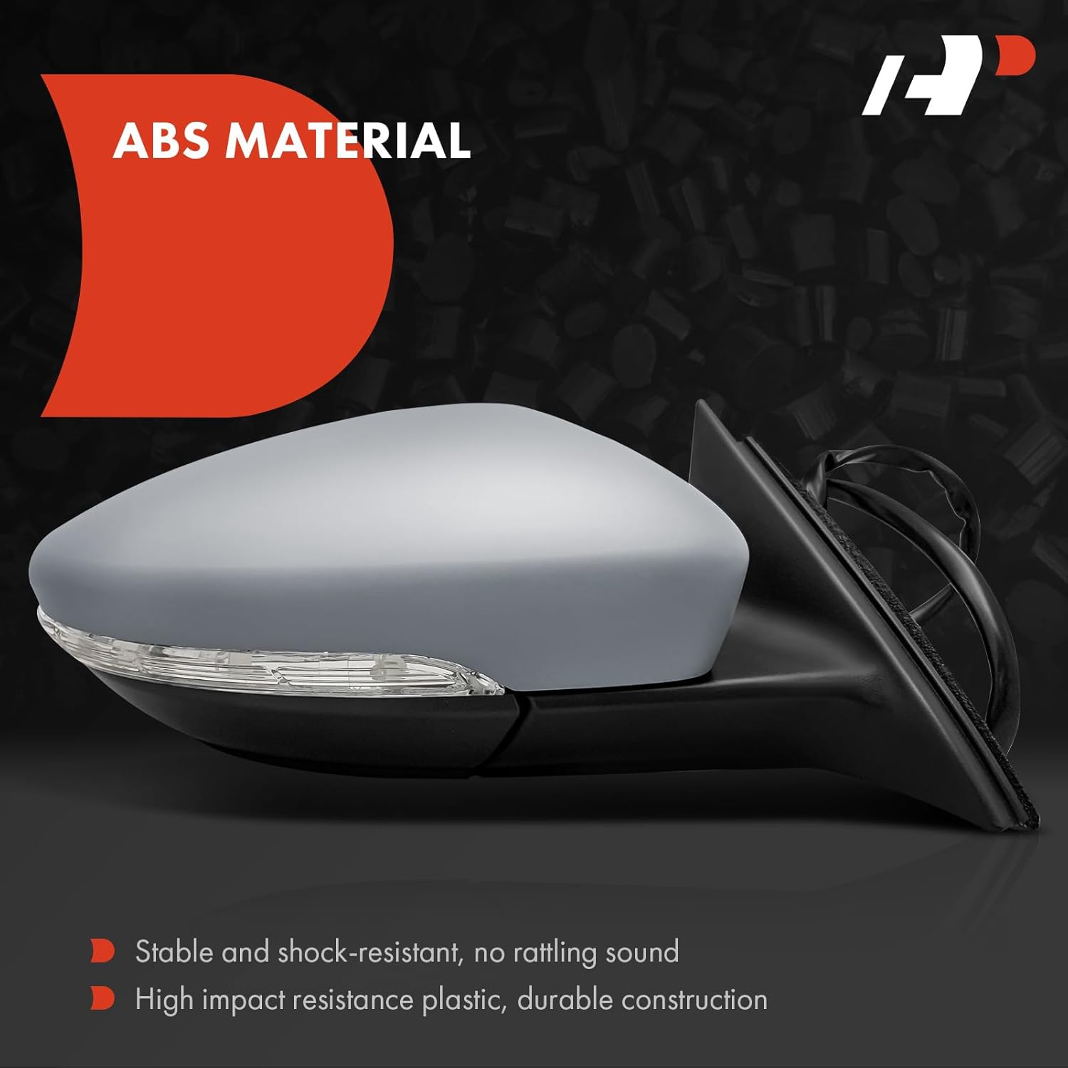 A-Premium Passenger Side Power Door Mirror - Compatible with Volkswagen Passat 2016 2017 2018 2019 2020 - Heated Power Folding Black Outside Rear View Mirror w/Turn Signal - Replace# 561857508BB9B9