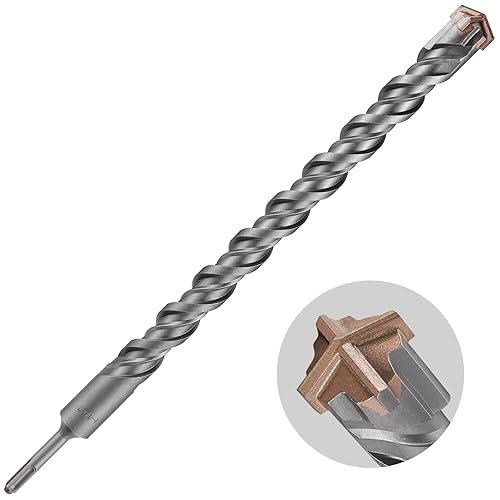 Miniatura 70 de Broca para hormigón, 3 piezas de 1/2 "x 10"-8" Material de carburo de doble rosca de tipo cruzado adecuado para hormigón, ladrillo, paredes