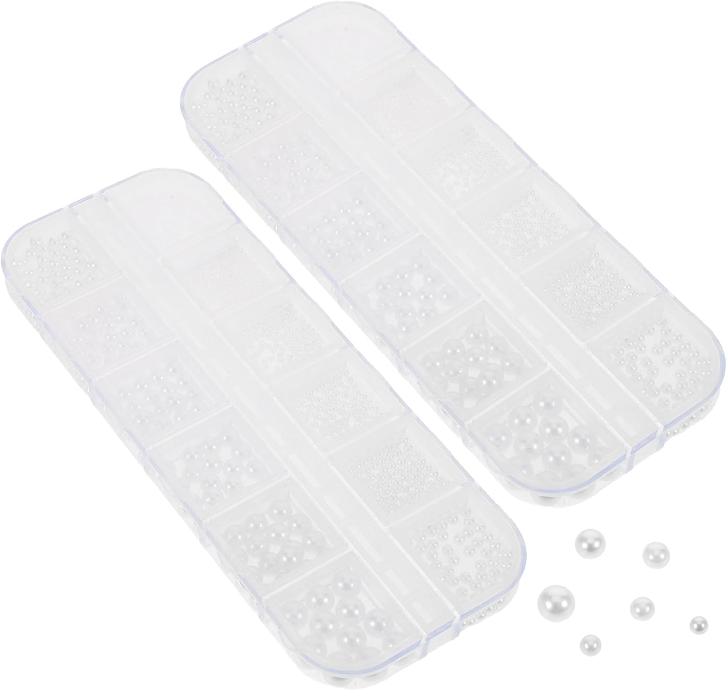 Ipetboom Flat Back Half Round Nail Charms Pearls for Women Nails 2 Boxes with Imitation Pearls for Manicure Decoration