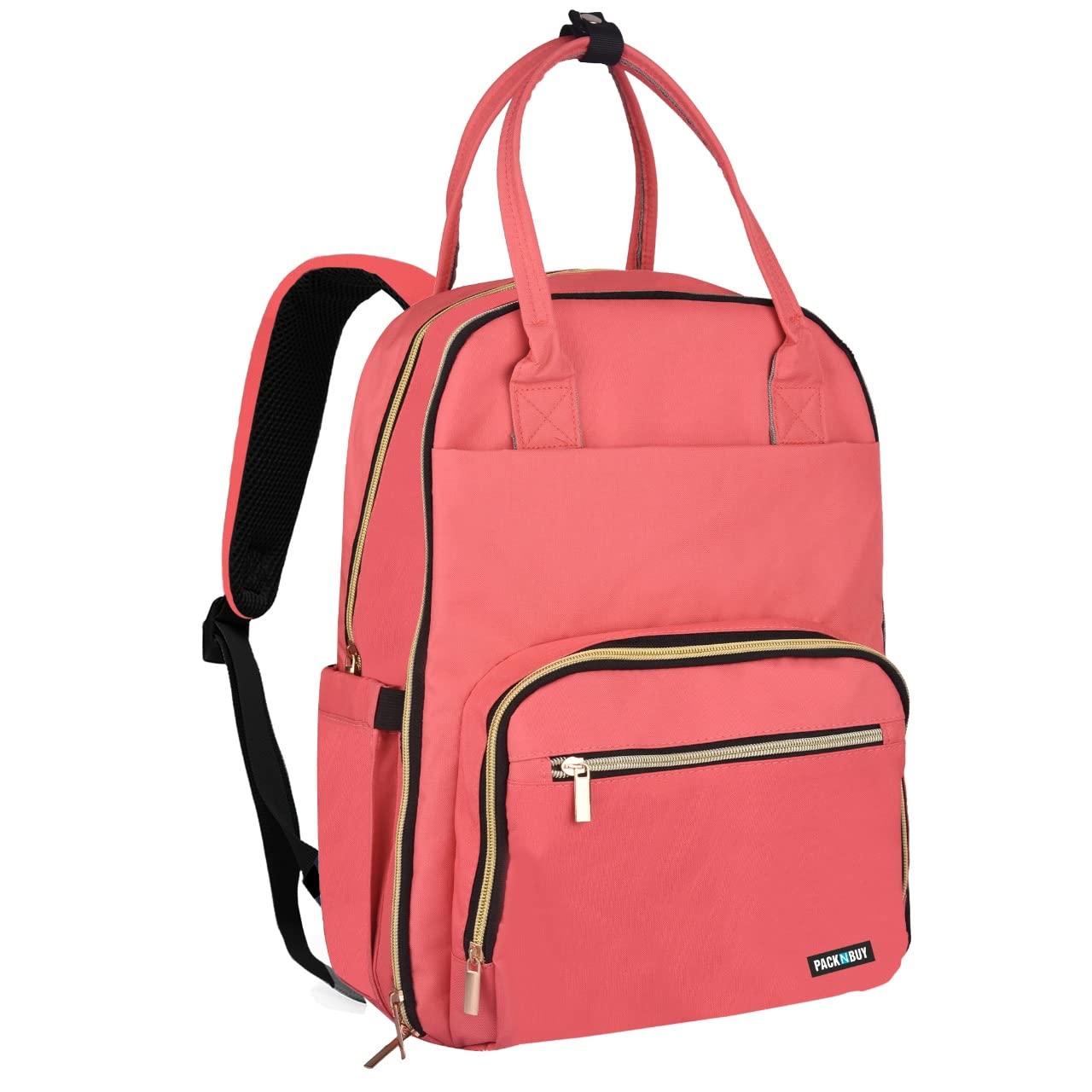 Stylish Baby Diaper Bag Backpack for Mom Dad Travel (Red)-image-36