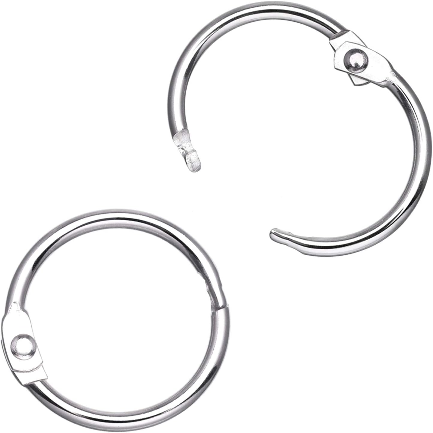 Antner 100Pcs Loose Leaf Rings, 0.75" Diameter, Nickel Plated Book Binder Rings : Office Products