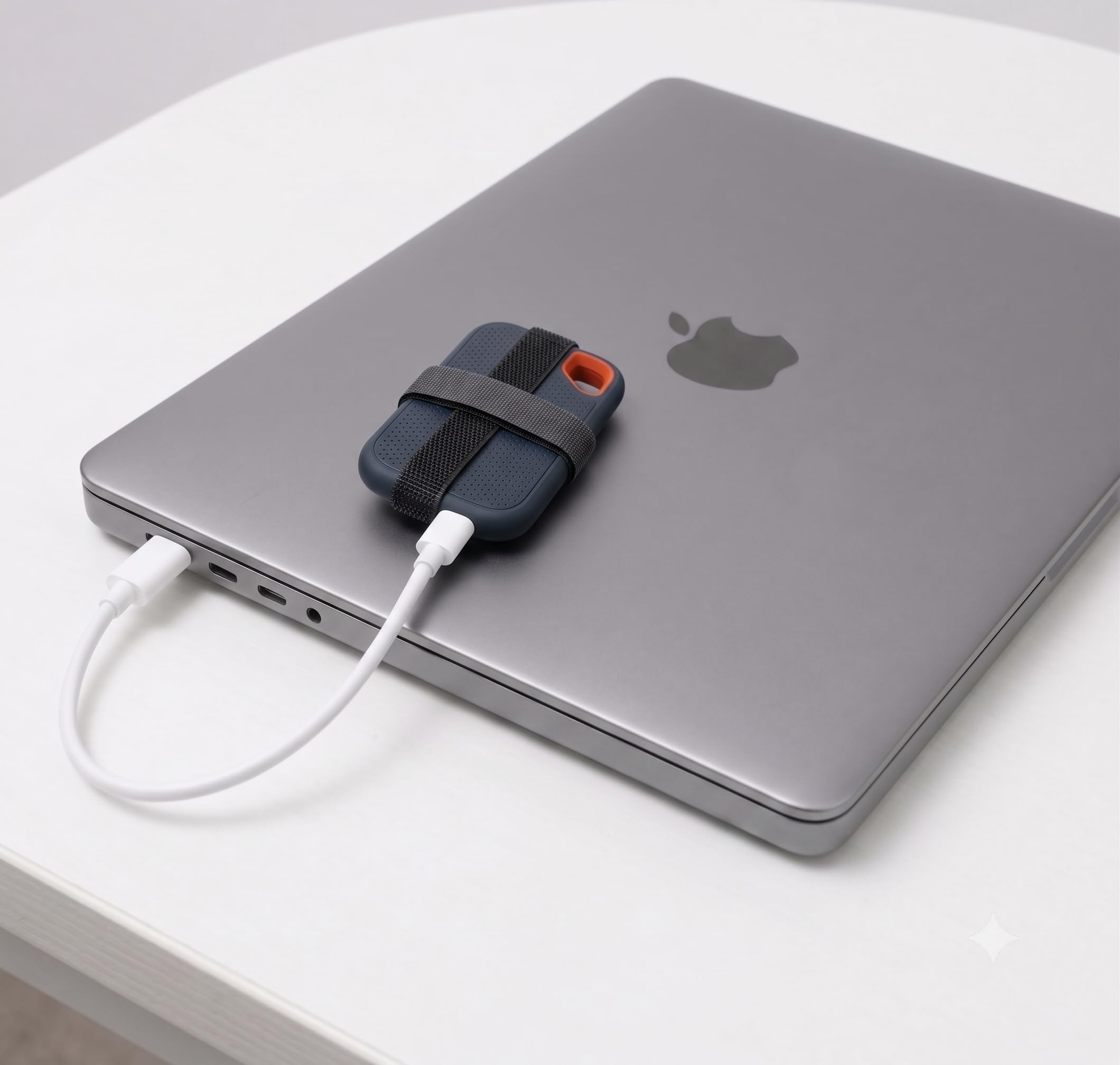Portable SSD Hard Drive Enclosure Behind the Screen Reusable Adhesive Mount for Laptop with Velcro for Compact Hard Disk Drives-image-39