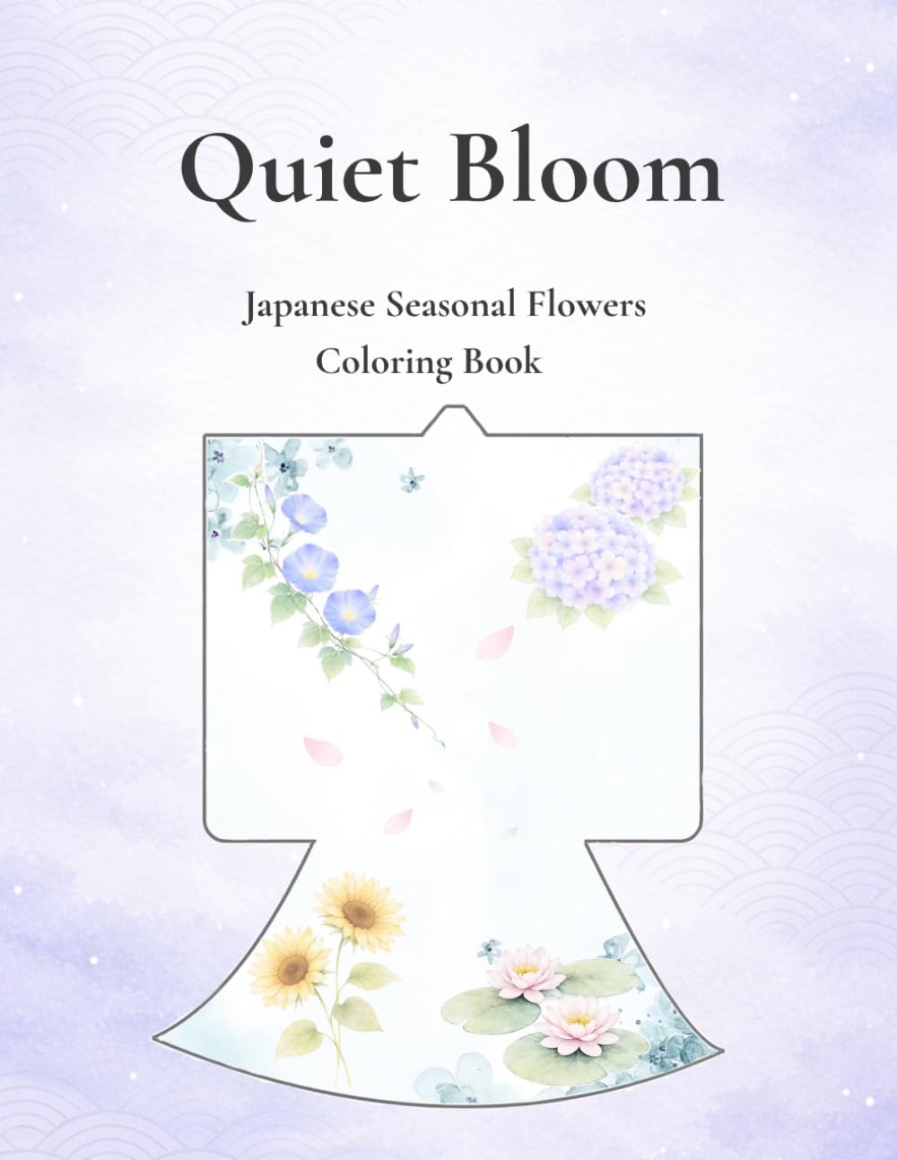 Quiet Bloom: Japanese Summer Flowers Adult Coloring Book