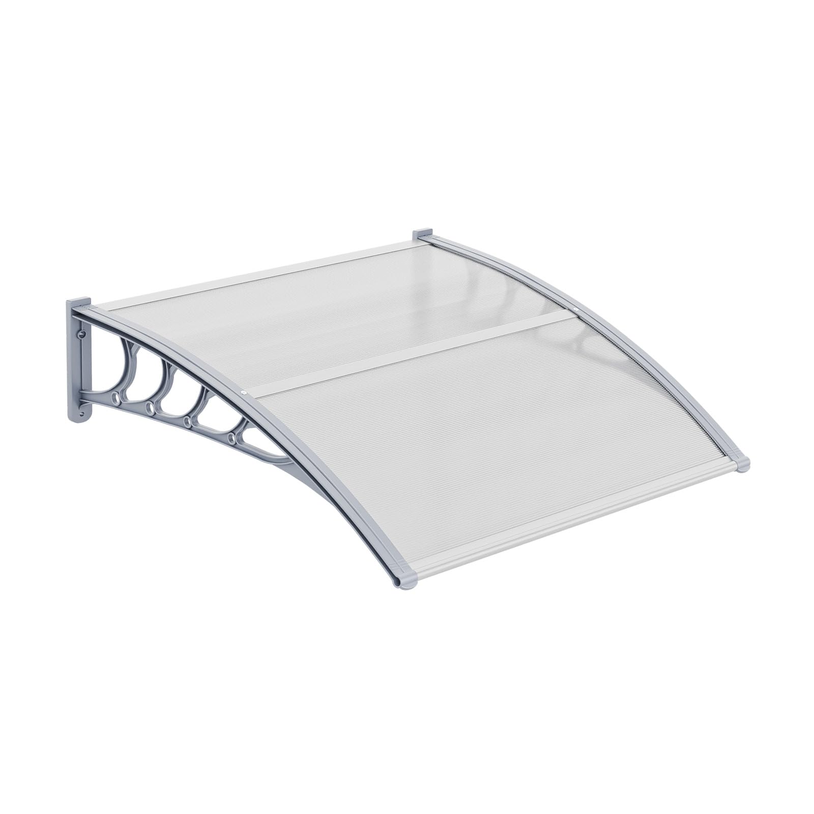 View 1 of ***STOCK PHOTO FOR REFERENCE ONLY***VINGLI Window Awning Door Canopy, 40" x 40" Awnings for Doors Polycarbonate Cover Outdoor Door Canopy Exterior Patio Door Awning Rain Snow Sunlight Protection Hollow Sheet (Clear Board & Grey Bracket)