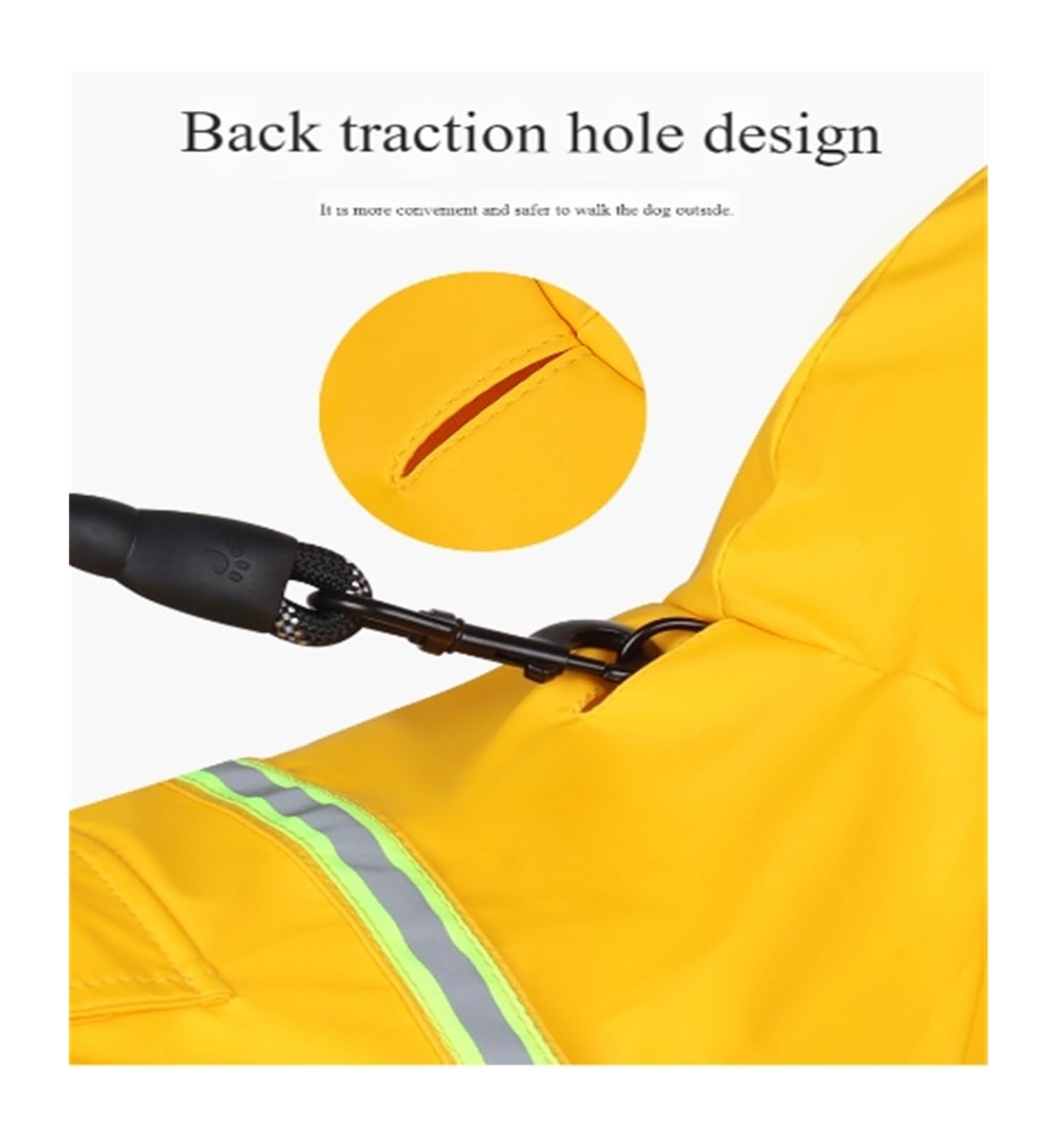 Manteau de pluie imperméable et réfléchissant pour chien de petite, moyenne et grande taille, manteau coupe-vent en polyuréthane (jaune, taille S)