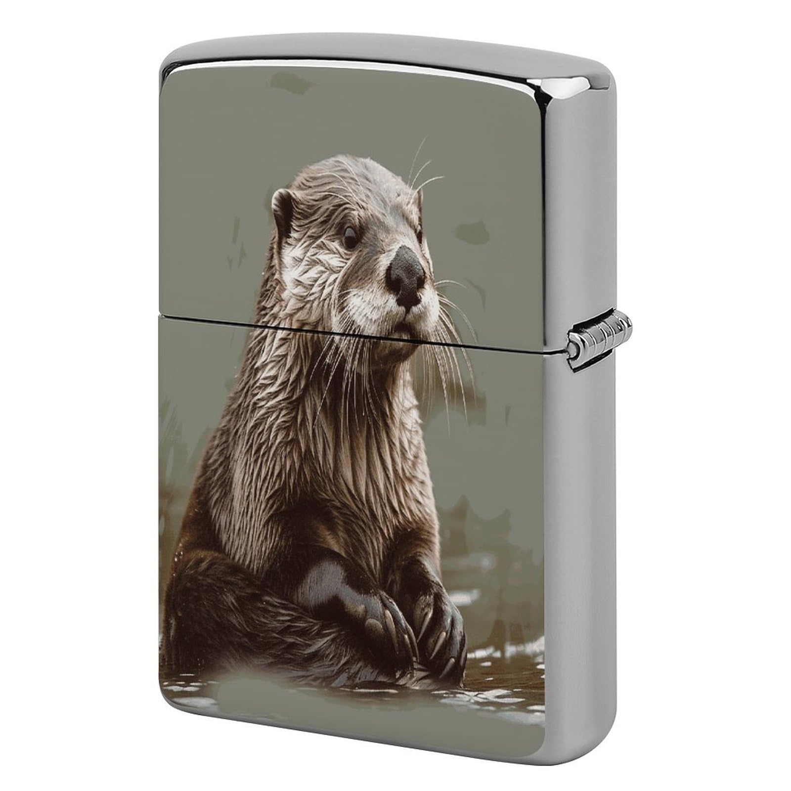 Fekiloot Style Otter Animal Lighter Case Cover Metal Lighter Case