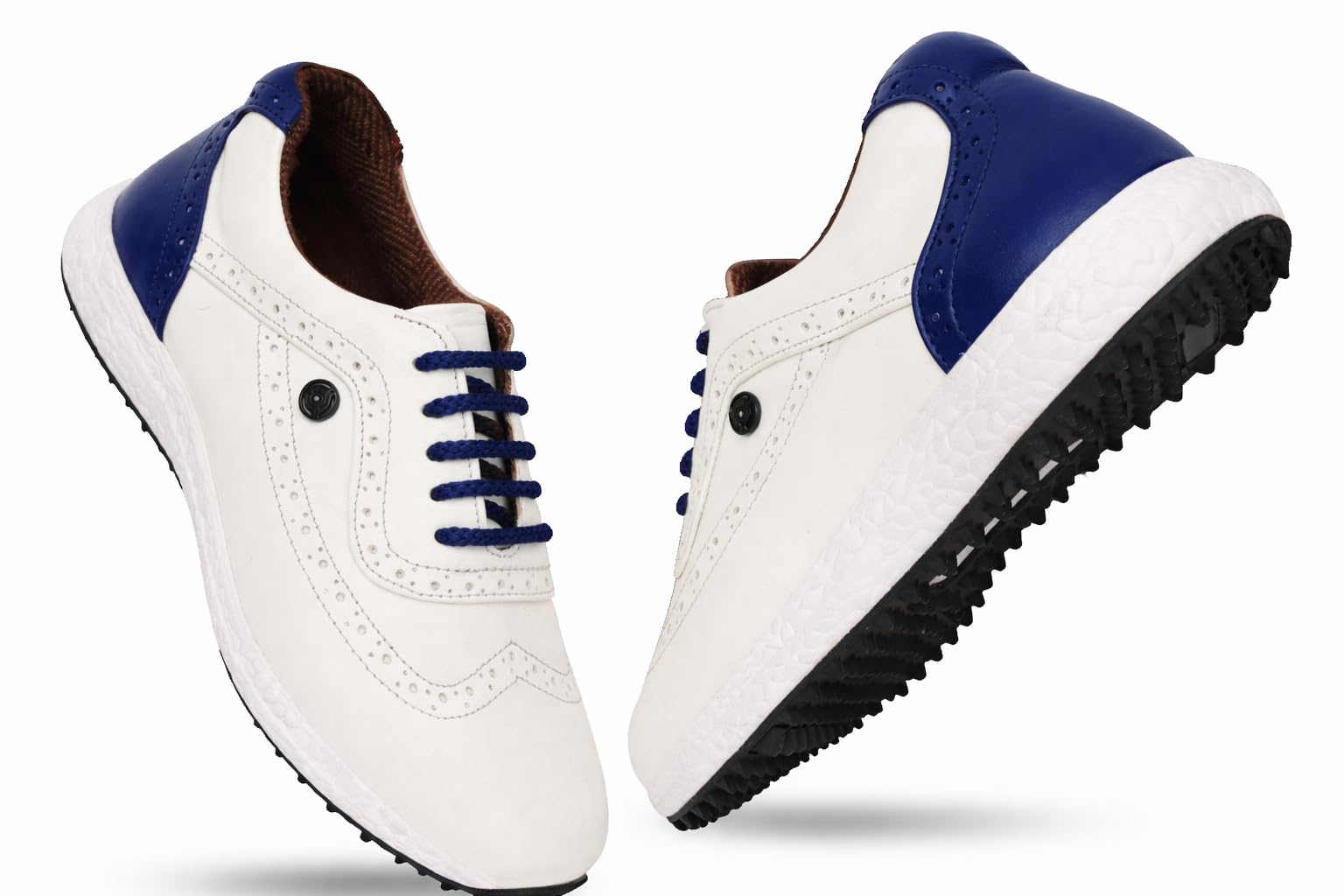 Men's Genuine Leather Lace-up Professional 100% Waterproof Premium Gold Golf Shoes PR-5401-picture-55
