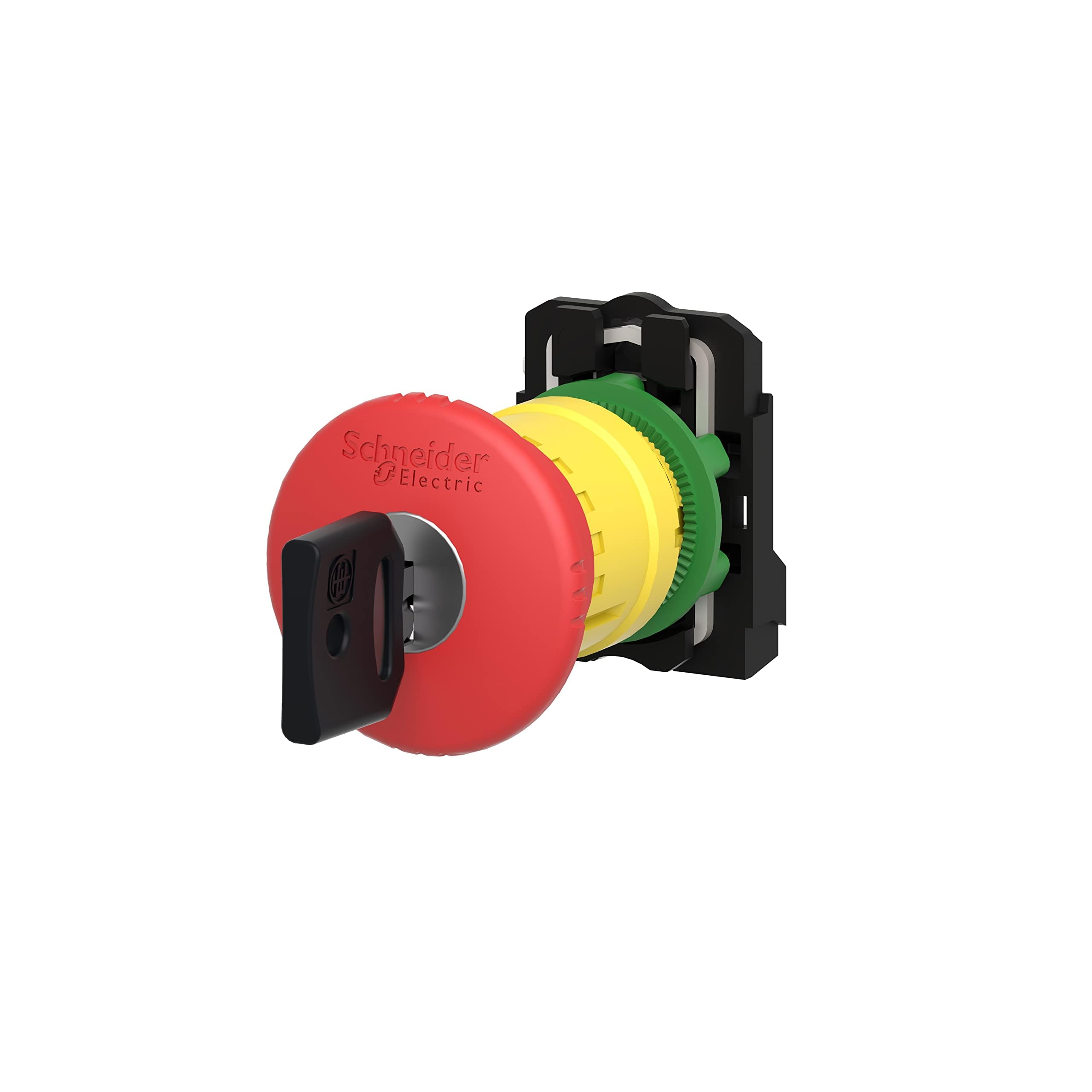 Schneider Xb5As9442 Arrêt D'Urgence Rouge Ø 40 Bouton de Mise Hors Tension Déverrouillage de Clé Ø22 1 Oeil