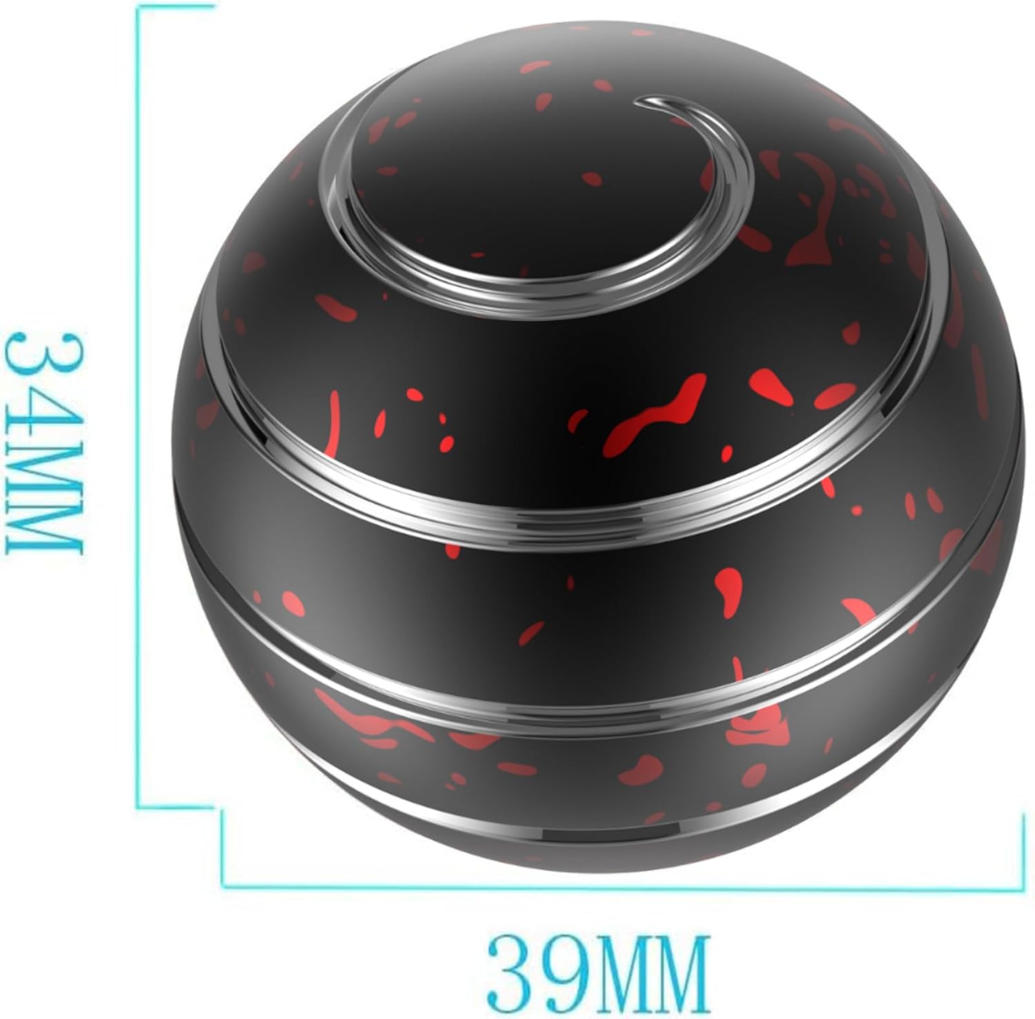 Fidget Toys Adults, 1.54'' Kinetic Desk Toys, Party Favors Toys for Kids 8-12, Fidget Toys for Kids, Stocking Stuffers (39MM, Black Red)