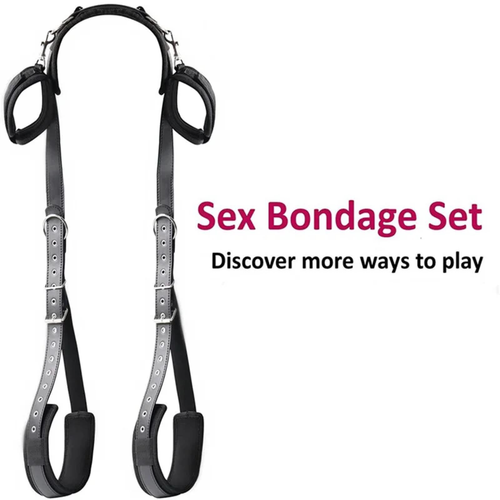 BDSM Bondage set BDSM Sex Oberschenkel Sling Bettfesseln Kit mit verstellbaren Handgelenksmanschetten Beingurt Bondage Seil Handschellen Für Paar