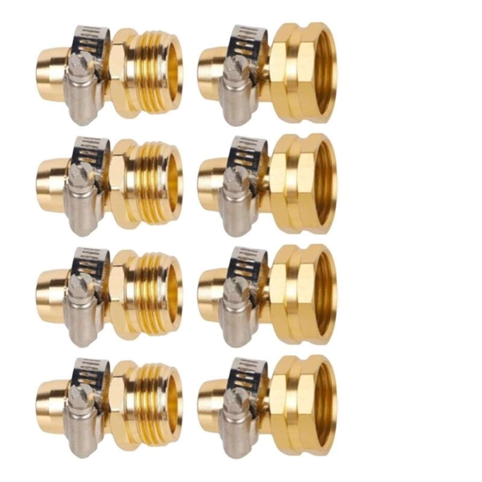 Lot de 6 paires de connecteurs de tuyau d'arrosage en aluminium pour tuyau d'arrosage de 1,9 cm