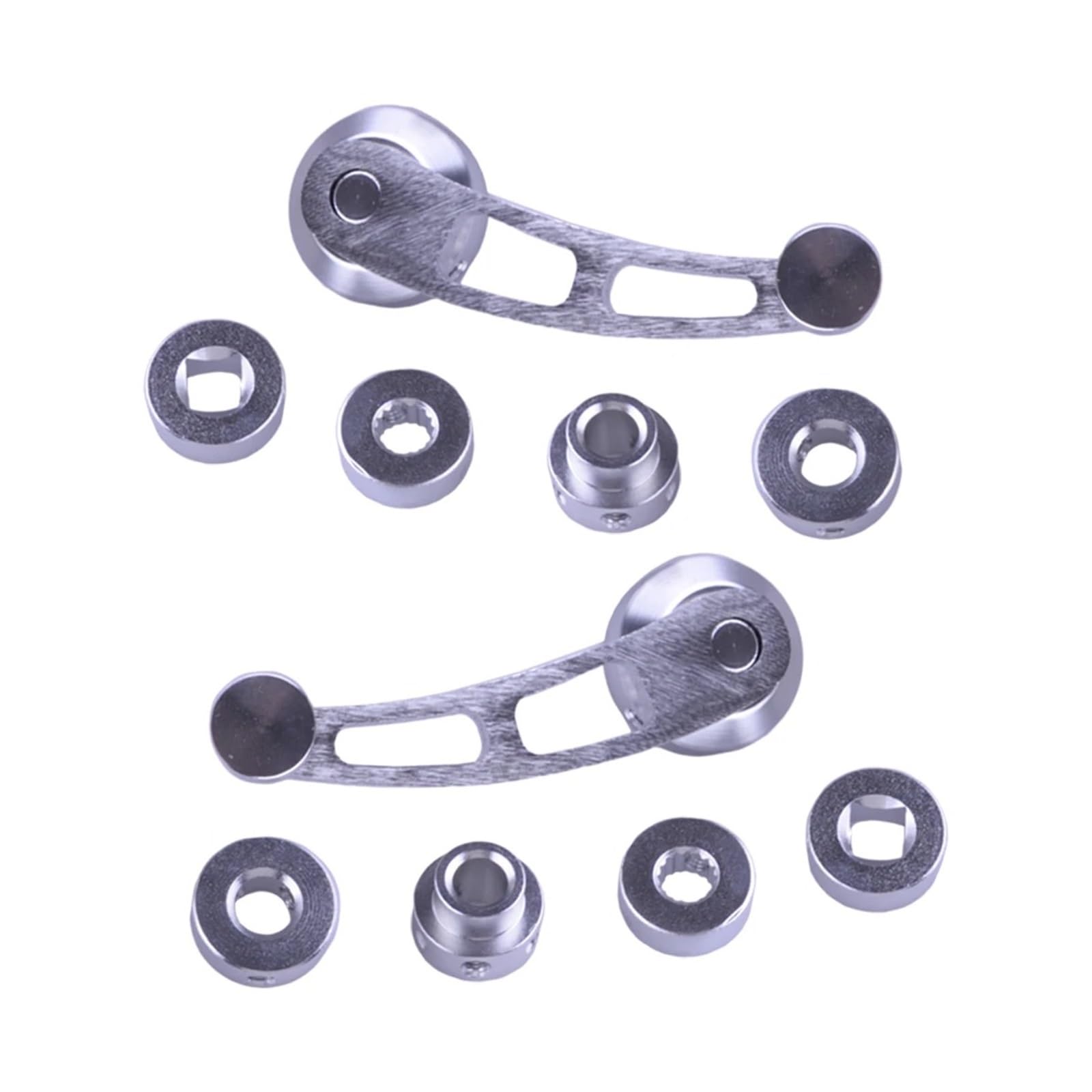 Samwdk One Color Glass Lifter Silver Universal Truck Car Manual Door Window Glass Crank Handle Winder Set Billet Aluminum Car Window Regulator