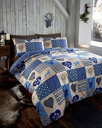 Copripiumino matrimoniale - blu Stag/cuore