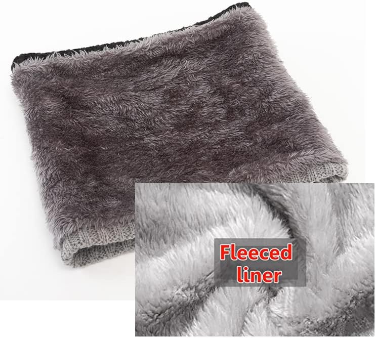 Winter Fleece Neck Warmer Mens Ski Mask Face Warmer Neck Gaiter Neck Scarf Women Thick Windproof 2 Pack - Image 3