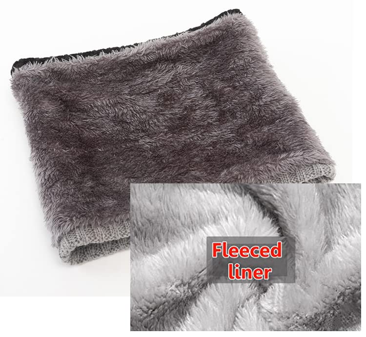 Image of Winter Fleece Neck Warmer Mens Ski Mask Face Warmer Neck Gaiter Neck Scarf Women Thick Windproof 2 Pack