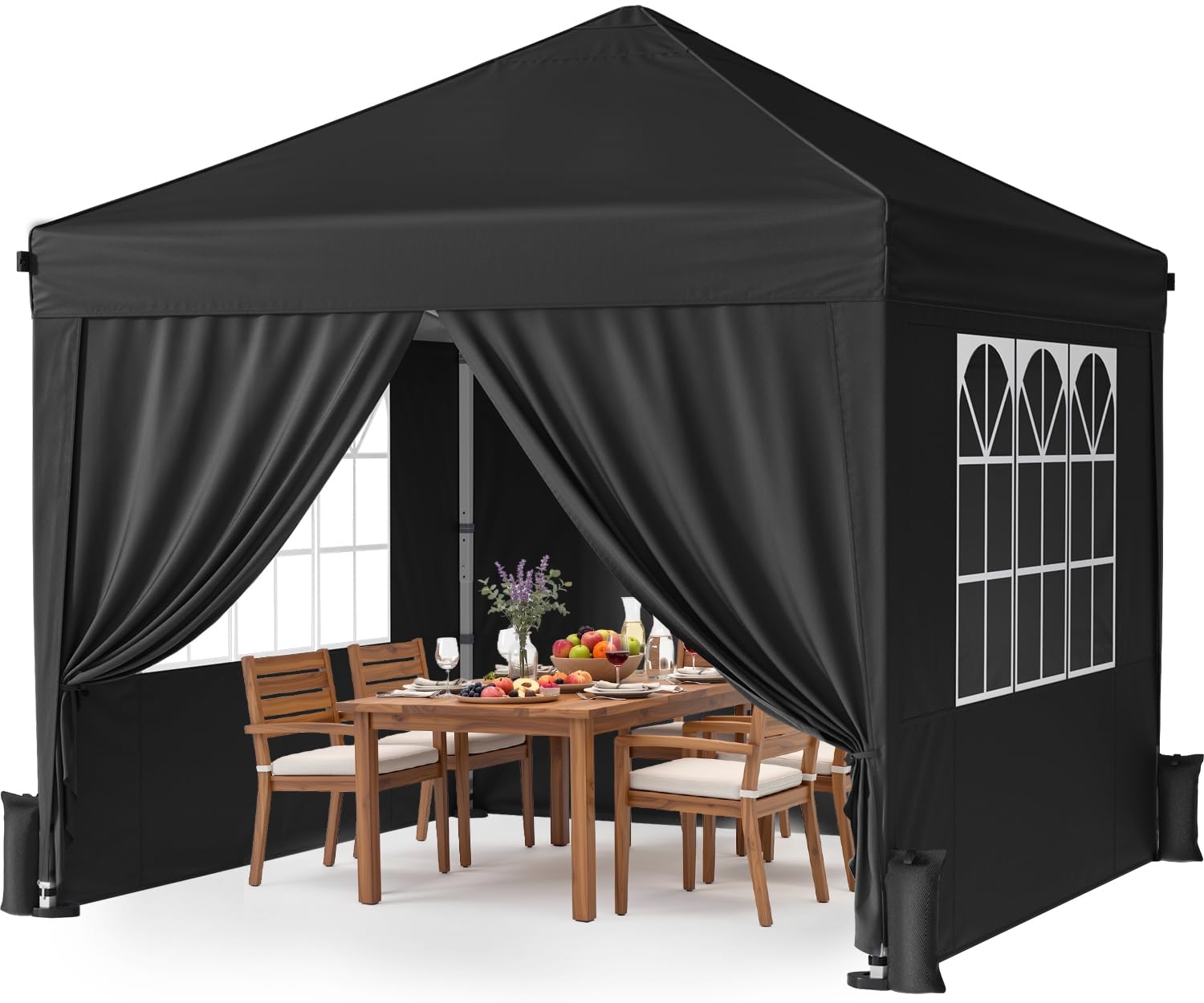 Vinabilia 10x10 Pop Up Canopy Tent with 4 Sidewalls, Portable Outdoor Shelter