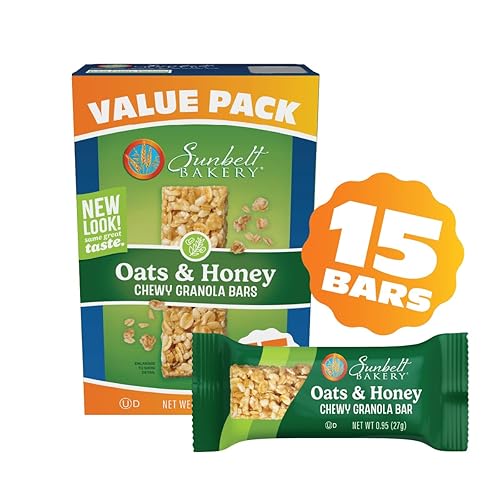 Vista 3 de Sunbelt Bakery Barras de granola masticables de avena y miel, 14.26 onzas. 15 unidades (caja de 1)