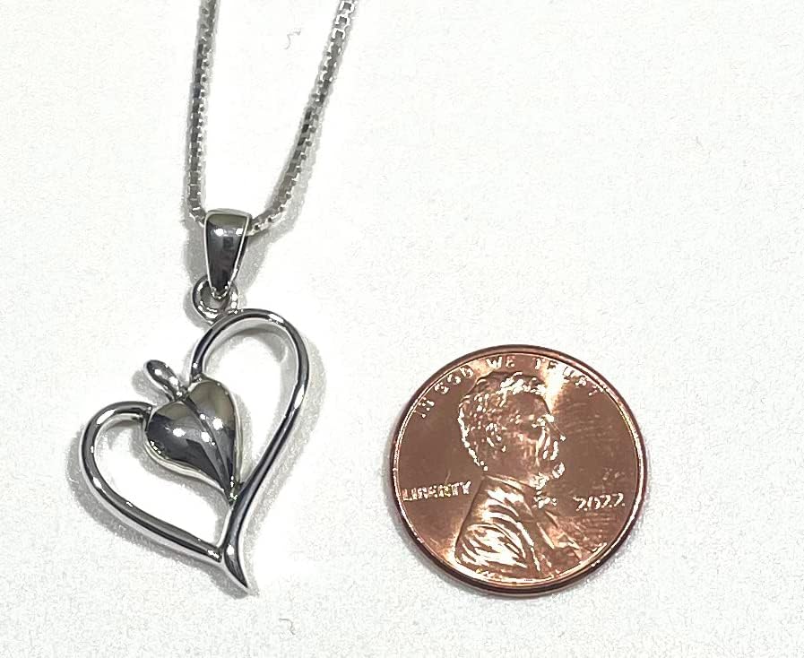 Jewelry Trends Sterling Silver Leaf Heart Pendant Necklace 18" - Image 7