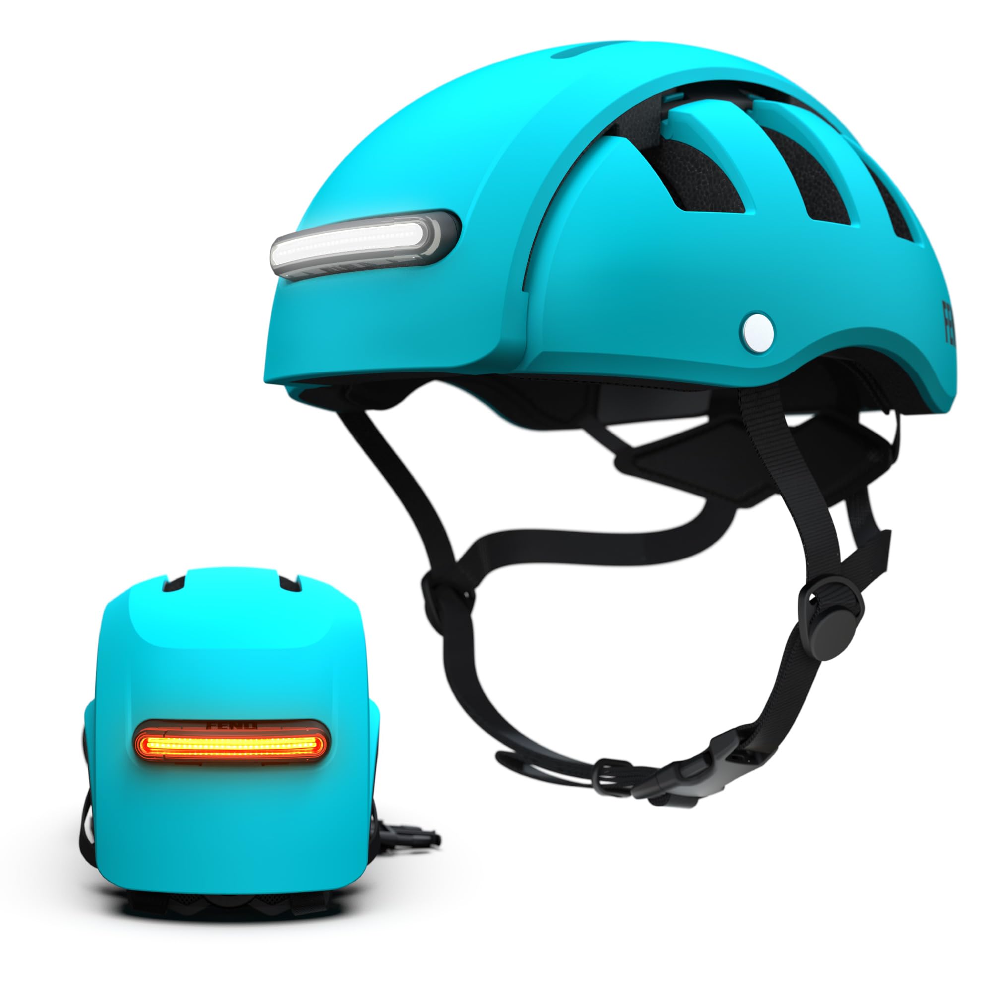 FEND Super Helmet with Ultra-Bright Lights - Adult Mens and Womens Bike Helmet - Collapsible by 50% of Original Size - Safety Certified for Bicycle Road Bike Scooter Cycling Commuter Helmet