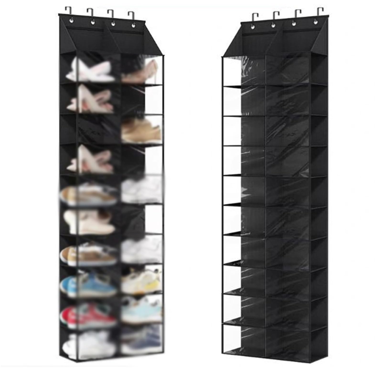 Organizador de Zapatos Transparente sobre la Puerta, 10 Niveles | For puerta de armario, colgador de zapatos