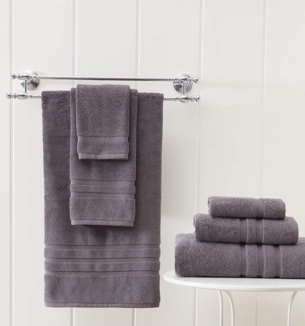 Veteran Textile LLC - 6 Pieces-100% Turkish Cotton - Luxury Towel Set for Bathroom & Kitchen, 2 Bath Towels, 2 Hand Towels & 2 WashCloths (Valued $79.99) (Graphite)