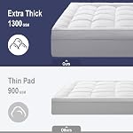 HYPREST Haut de l'oreiller Matelas Topper King, Matelas extra épais Topper 1300 GSM Alternative vers le bas 100% Coton en peluche douce Lit Topper 8-24" poche profonde