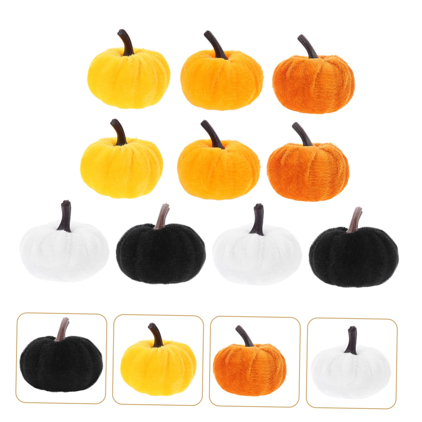 PRETYZOOM 30stücke Künstliche Kürbis Ornamente Bunte Simulation Kürbisse Für Herbstdeko Halloween Thanksgiving Dekorative Accessoires Weiß Orange-rot Gelb Und Schwarz