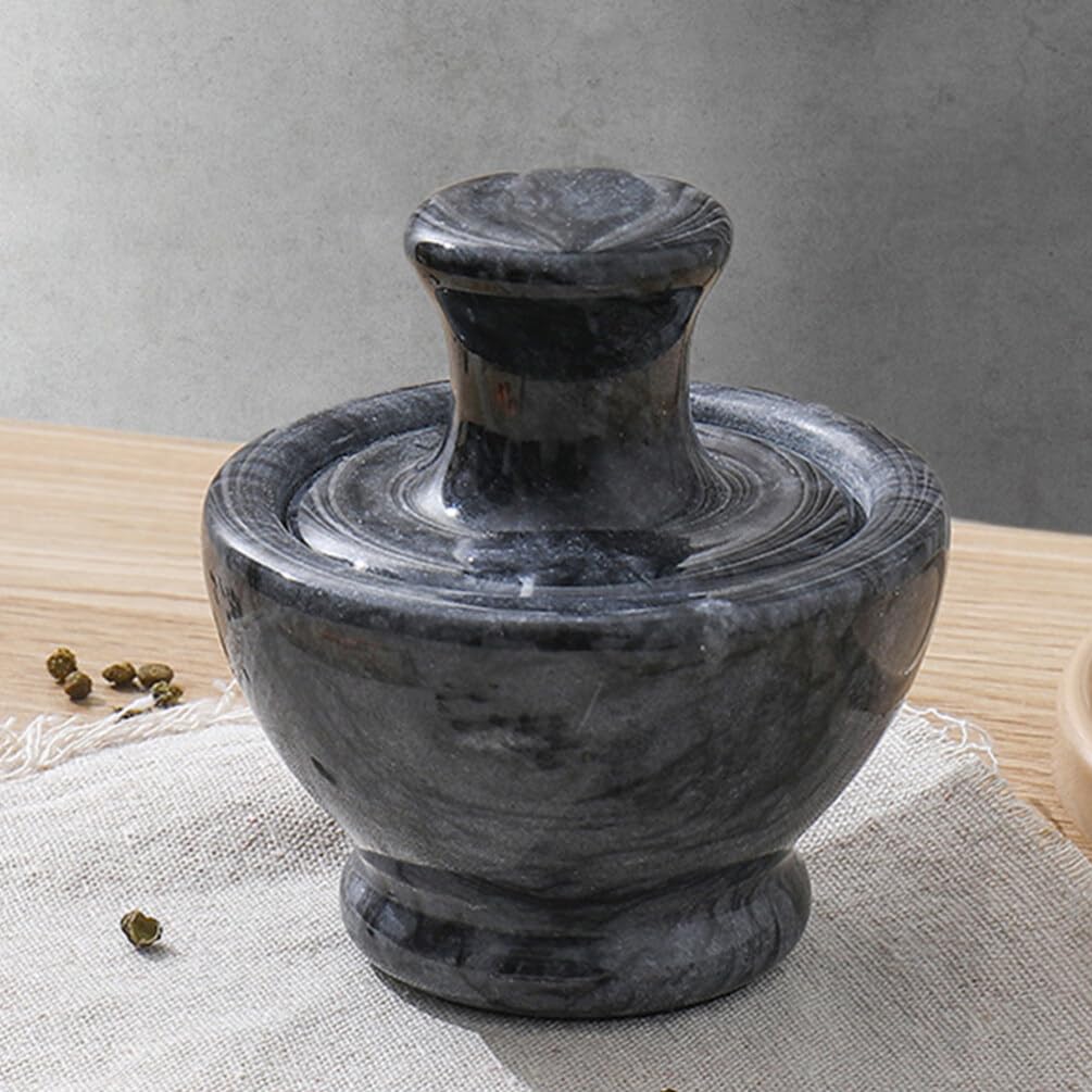 Cabilock 1 De Morteros Y De Mármol Cuenco Para Molinillo De Piedra De Mármol Triturador De Ajos Olla Para Triturar Jengibre Para Guacamole Especias Ajo Cocina