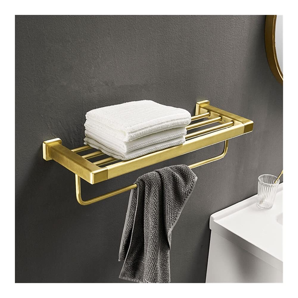 Porte-serviettes de salle de bain mural en aluminium brossé
