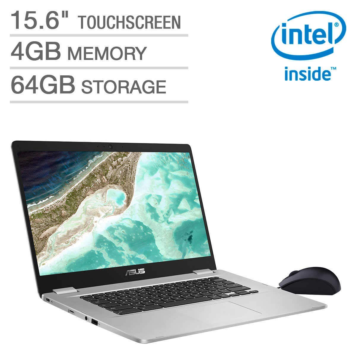 2019 ASUS 15.6" Touchscreen Chromebook Intel Pentinum N4200 4GB DDR4 64GB EMMC (Renewed)