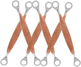 6pcs Engine Ground Strap High Conductivity Ground Cable Car Static Electricity Removal Automotive Grounding Kit Ring Terminals