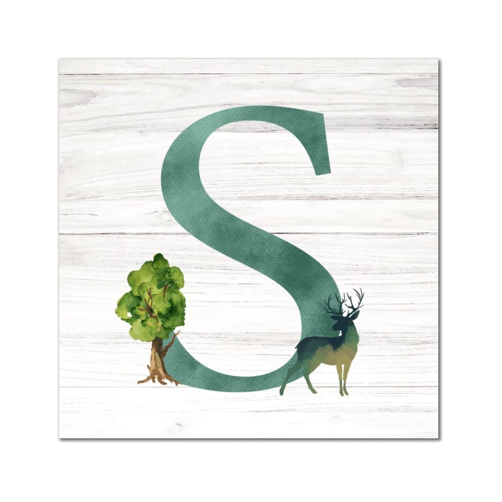 Lettre S en bois rustique : une décoration murale en bois noble de 40 cm pour salon chic