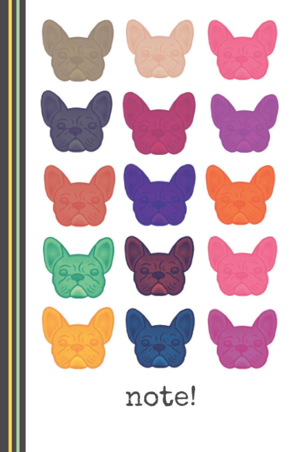 Gummy Frenchie White Notebook: Cute Multicolour French Bulldog Notebook, French Bulldog Gift