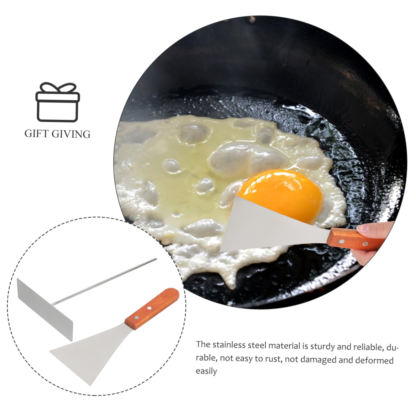 ABOOFAN Pancake Crepe Spreader Professional Kit 2pcs Set Stainless Steel Easy Cleaning Perfect for Home Restaurant