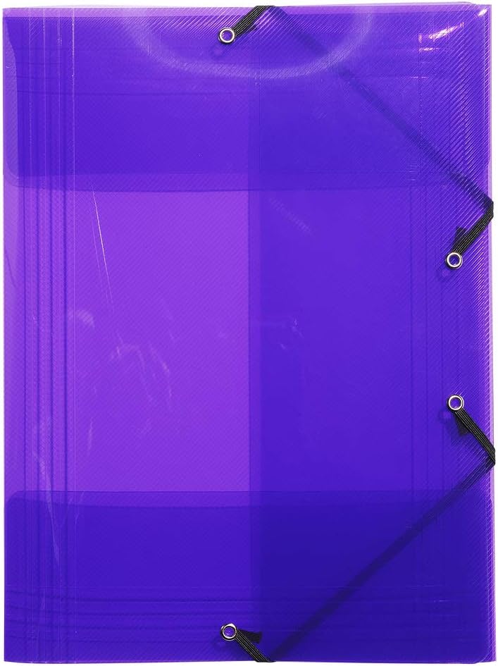 Exacompta 56701E Crystal Colours 3 Flaps Elasticated Polypropylene 500 DIN A4 Portfolio File (Random Color)