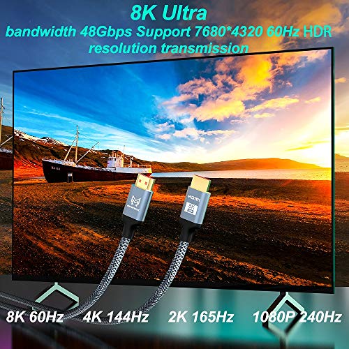 Cabo HDMI 2.1 Anmck | 1m | ULTRA HD | 3D | HDR |8K @ 60HZ 4K @ 120HZ | 48 Gbps | Ps5 | Xbox S/X | BL