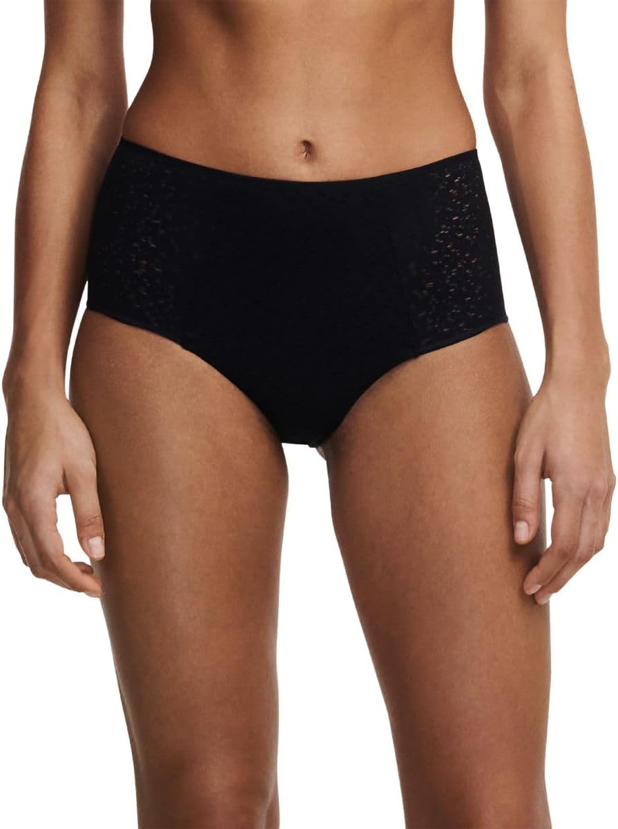 Chantelle Women's Norah High Waist Brief Panty, 13F3, Black, M