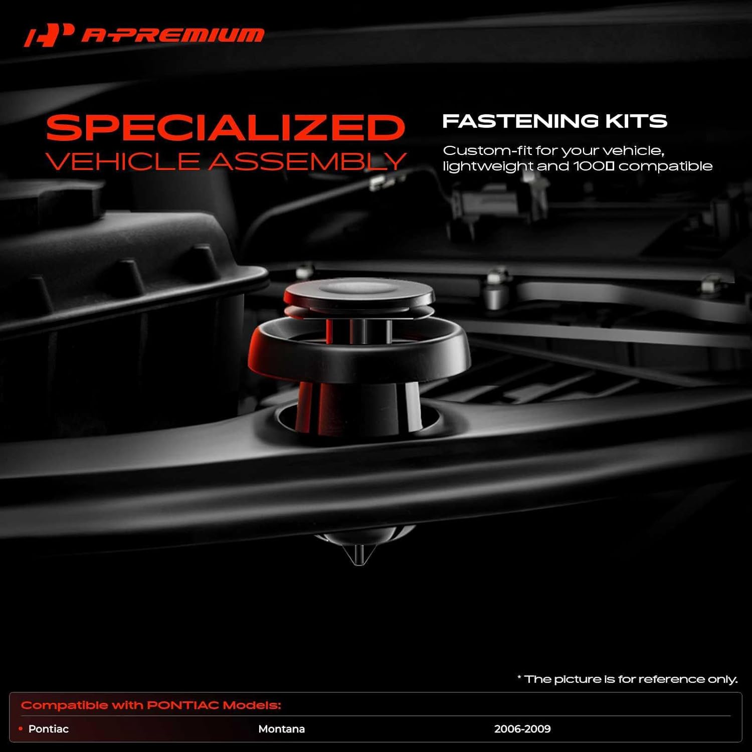 A-Premium 22 Sizes 45.12oz Bumper Fender Door Trim Panel Retainer Clips Kit Compatible with Pontiac Montana 2006-2009 Mud Shield Car 220PCS Plastic Rivets Fasteners Push Retainer Kit, w/Removal Tool