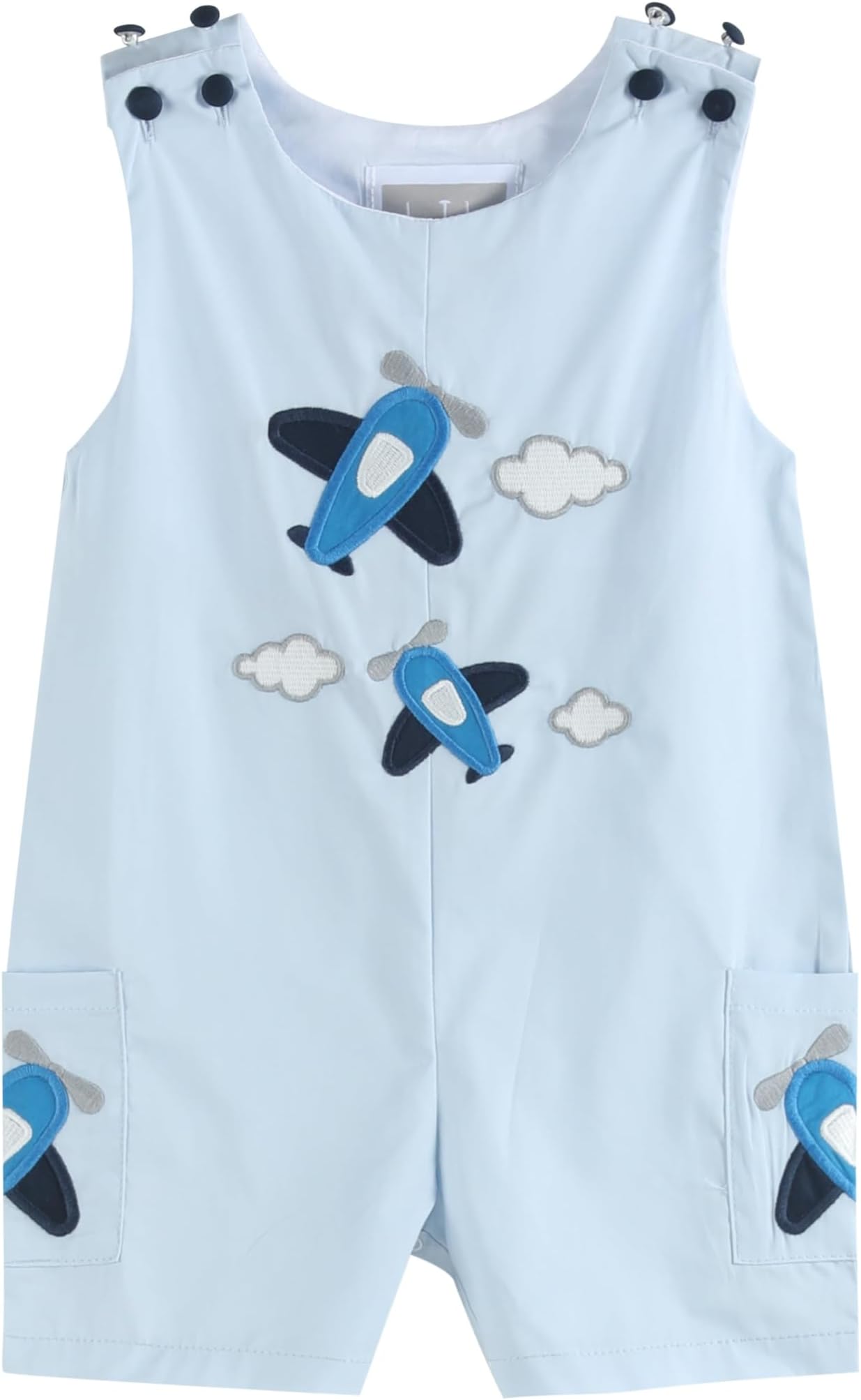 Lil cactusBlue Airplane Pockets Shortalls