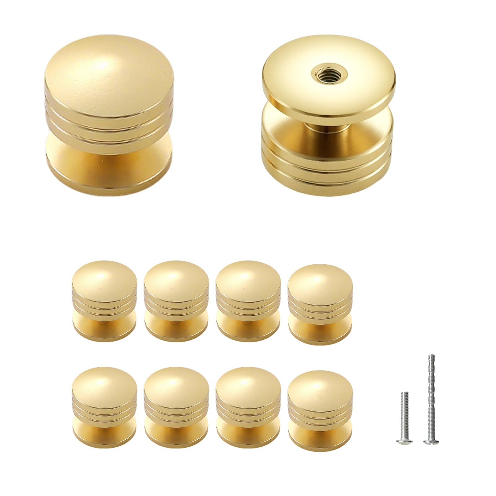 senharvest 10pcs Gold Cabinet Knobs,Kitchen Door Knobs,Single Hole Cupboard Handles,Modern Drawer Handles for Wardrobe Cabinet Furniture — image 1