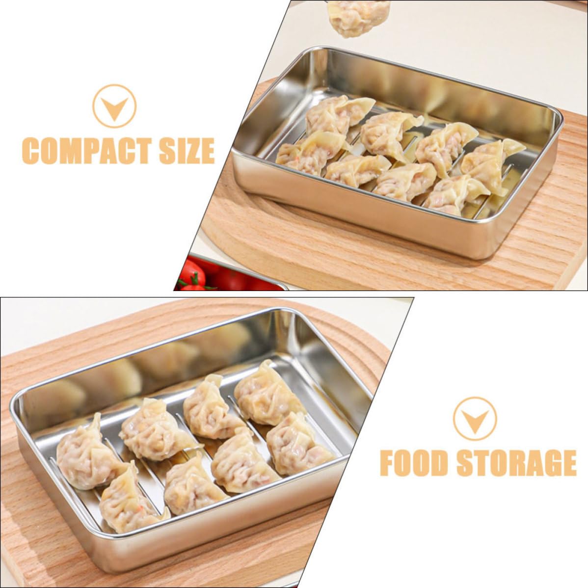 3 Piezas Recipientes de Acero Inoxidable para Alimentos con Juego