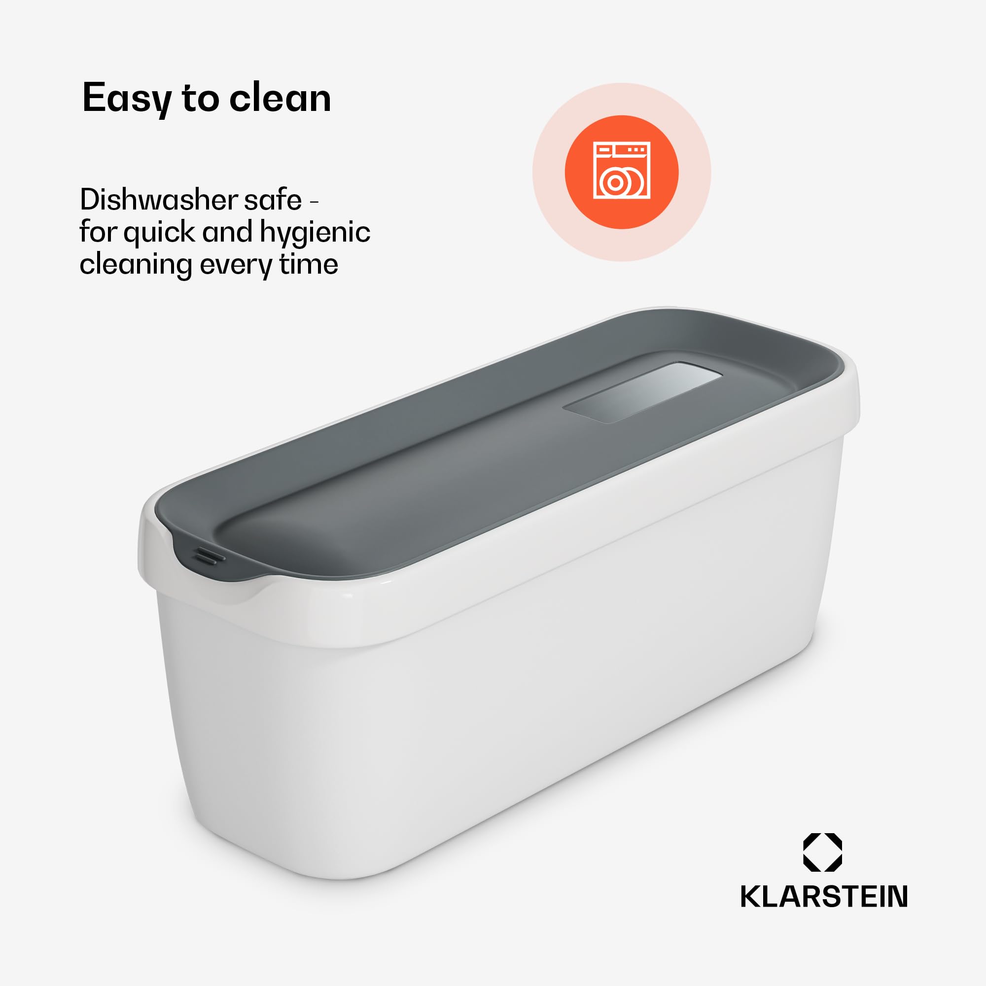 Klarstein Pojemnik na lody, 2x 1,5L, z pokrywką, nadający się do mycia w zmywarce, plastikowy, do domowych lodów, jogurtu i lodów slush, można układać w stos, pasujący do maszyn Klarstein